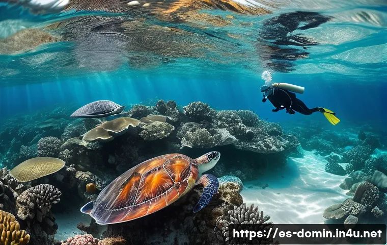 도미니카 연방에서 스쿠버 다이빙 하기 - A vibrant underwater scene in Bayahíbe, Dominican Republic, featuring clear turquoise water with a d...